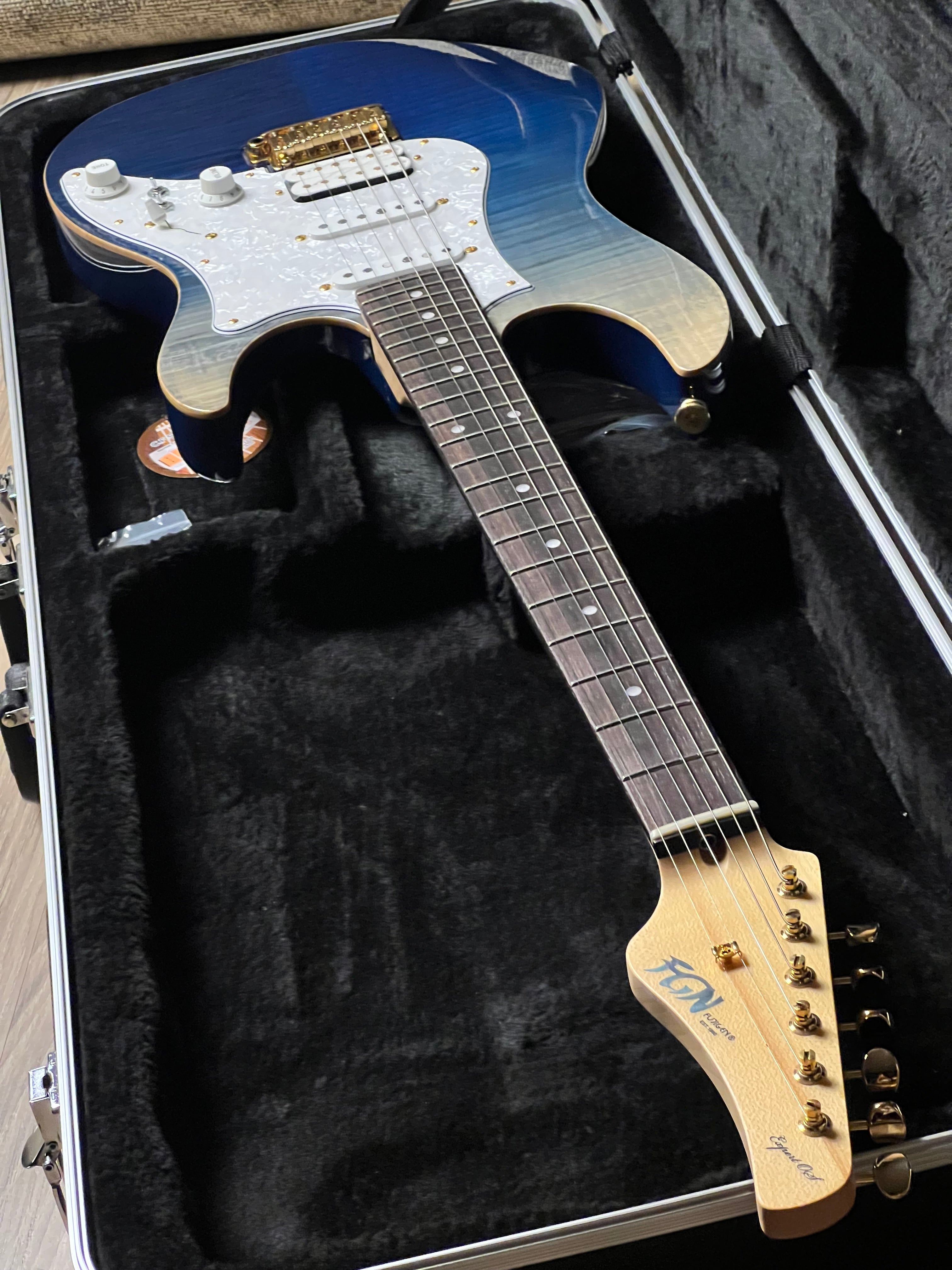 Fujigen FGN Guitars Expert EOS Odyssey in Navy Blue with Hardshell