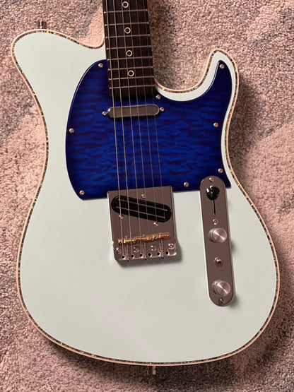 Dhatarattha Custom DTL in Sonic Blue with Rosewood FB and Blue Quilt Pickguard