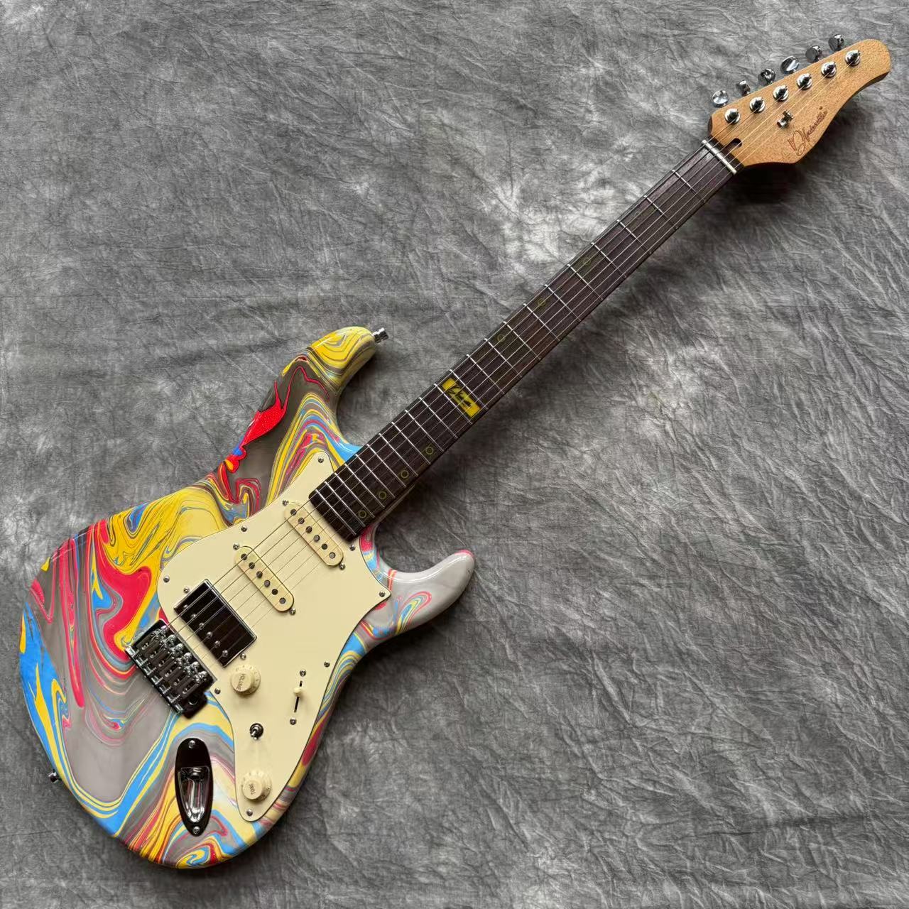 Dhatarattha Custom DST HSS in Grey Marble Swirl with Rosewood FB