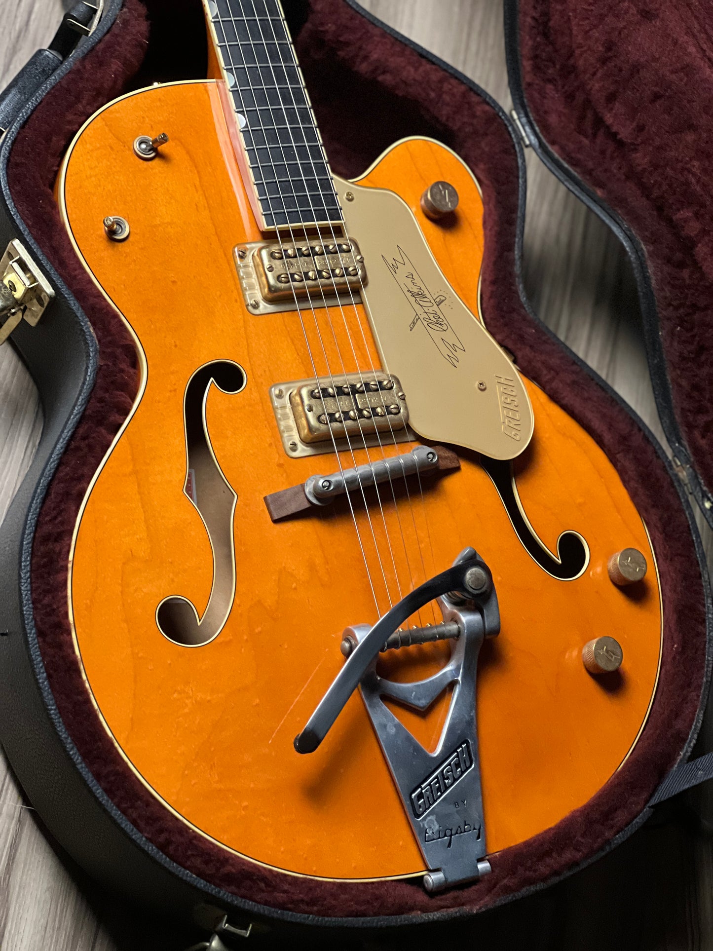 Gretsch G6120-1959 Chet Atkins Hollowbody w/Bigsby in Vintage Orange Stain (USED) JT09041398