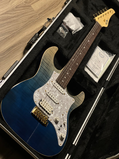 Fujigen FGN Guitars Expert EOS Odyssey in Navy Blue with Hardshell Case C230590