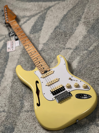 Soloking MS-1 FMN Thinline Artisan with Flame Maple Neck in Vintage White