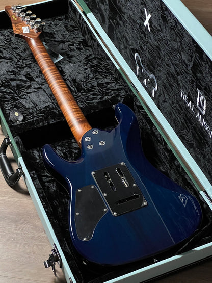 Soloking MS-1 Custom 24 HH Thinline Elite in Turquoise Wakesurf Limited Edition with Hardshell Case