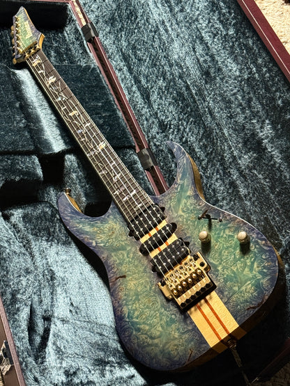 Ibanez Japan Custom Shop Visions IV2RG  with Ebony FB in Blue/Green/Purple Incl. Hardshell Case