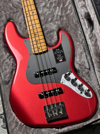 Fender American Ultra II Jazz Bass with Maple FB in Sinister Red