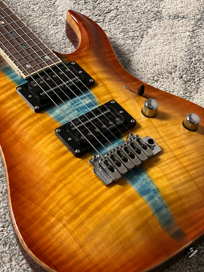 Soloking E-160 Custom Edge Series in Honeyburst with Blue Stripe Limited Edition