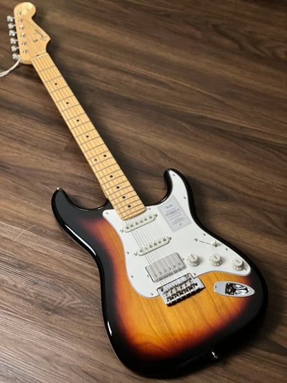 Fender Japan Hybrid II Stratocaster HSS with Maple FB in 3-Color Sunburst JD23034003