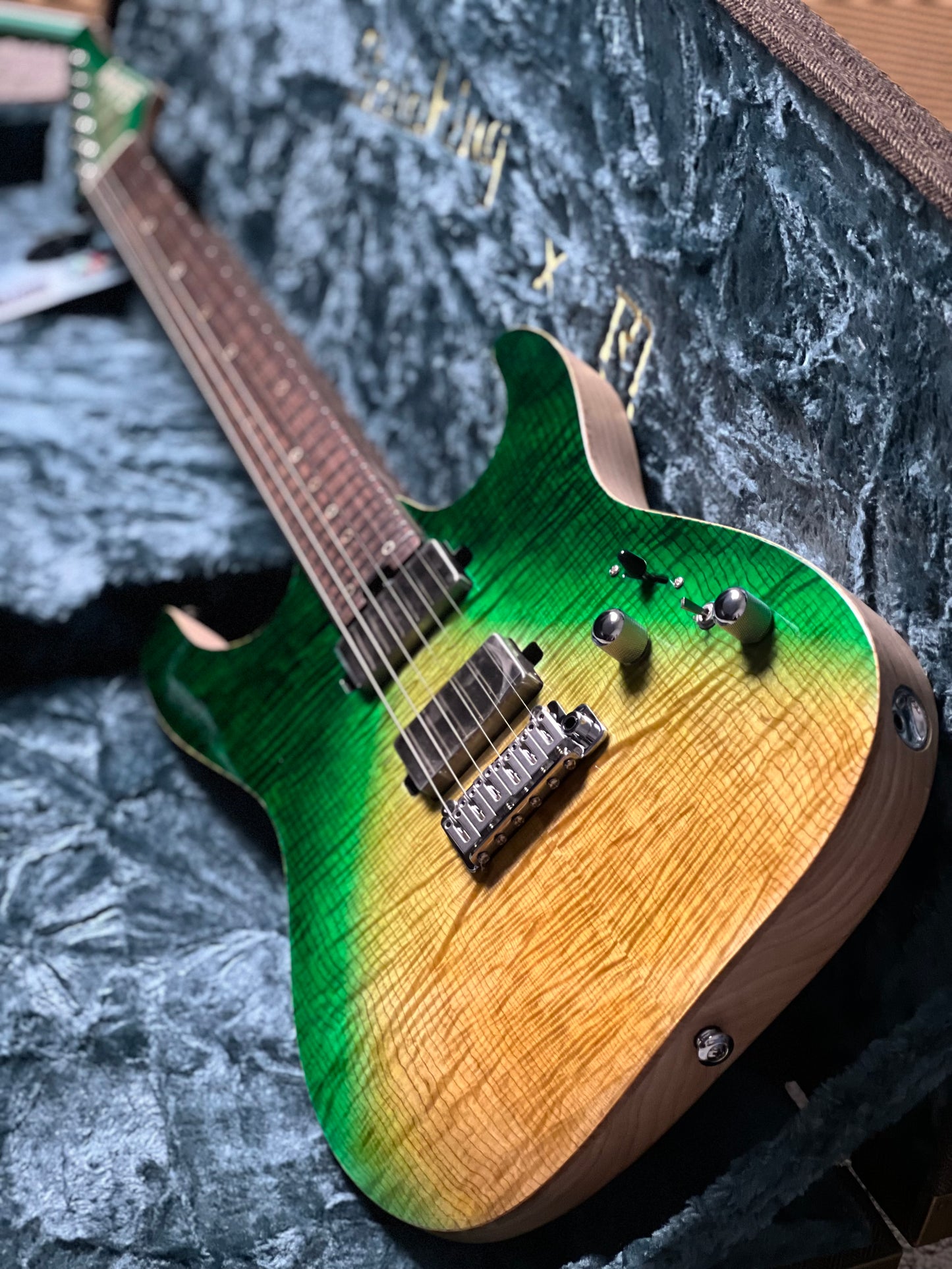 Soloking MS-1 Custom 24 HH FMT Elite in Gamma Green Wakesurf Satin with Hardshell Case