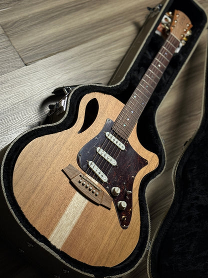 Cole Clark True Hybrid TL2EC-BLBL-SSS Acoustic Electric Guitar in Natural