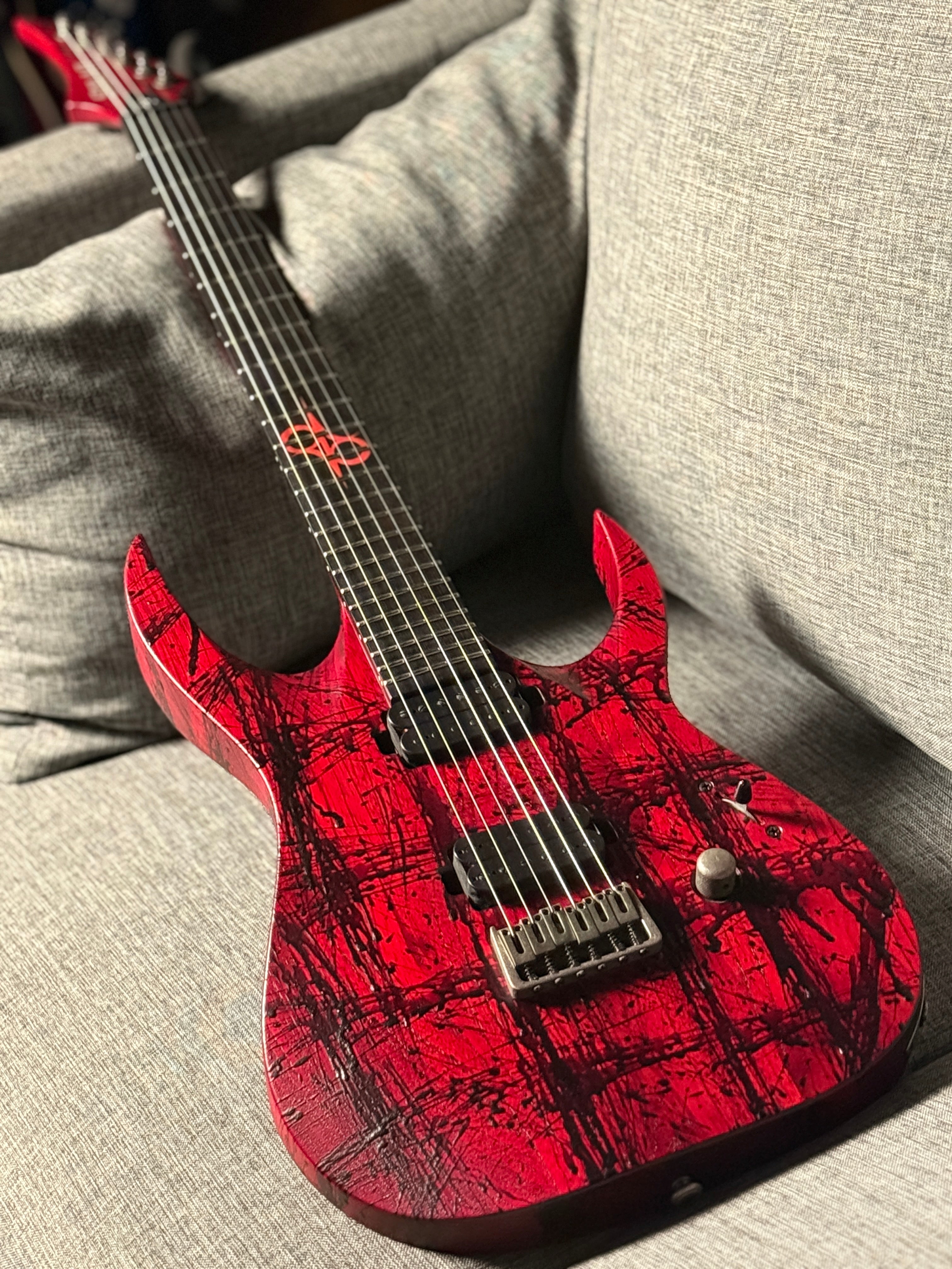 Solar Guitars A2.6 Canibalismo+ in Blood Red Open Pore with Blood