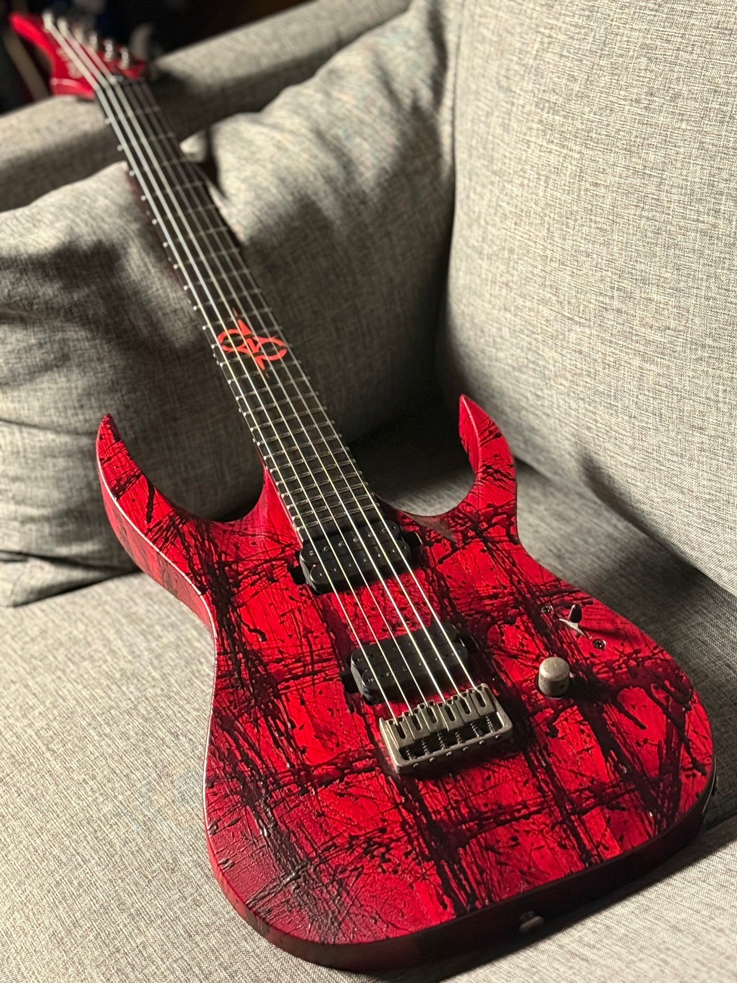 Solar Guitars A2.6 Canibalismo+ in Blood Red Open Pore with Blood Splatter IW21120562