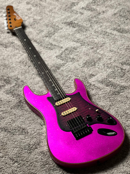 Dhatarattha Custom DST HSS in Magenta Sparkle with Rosewood FB