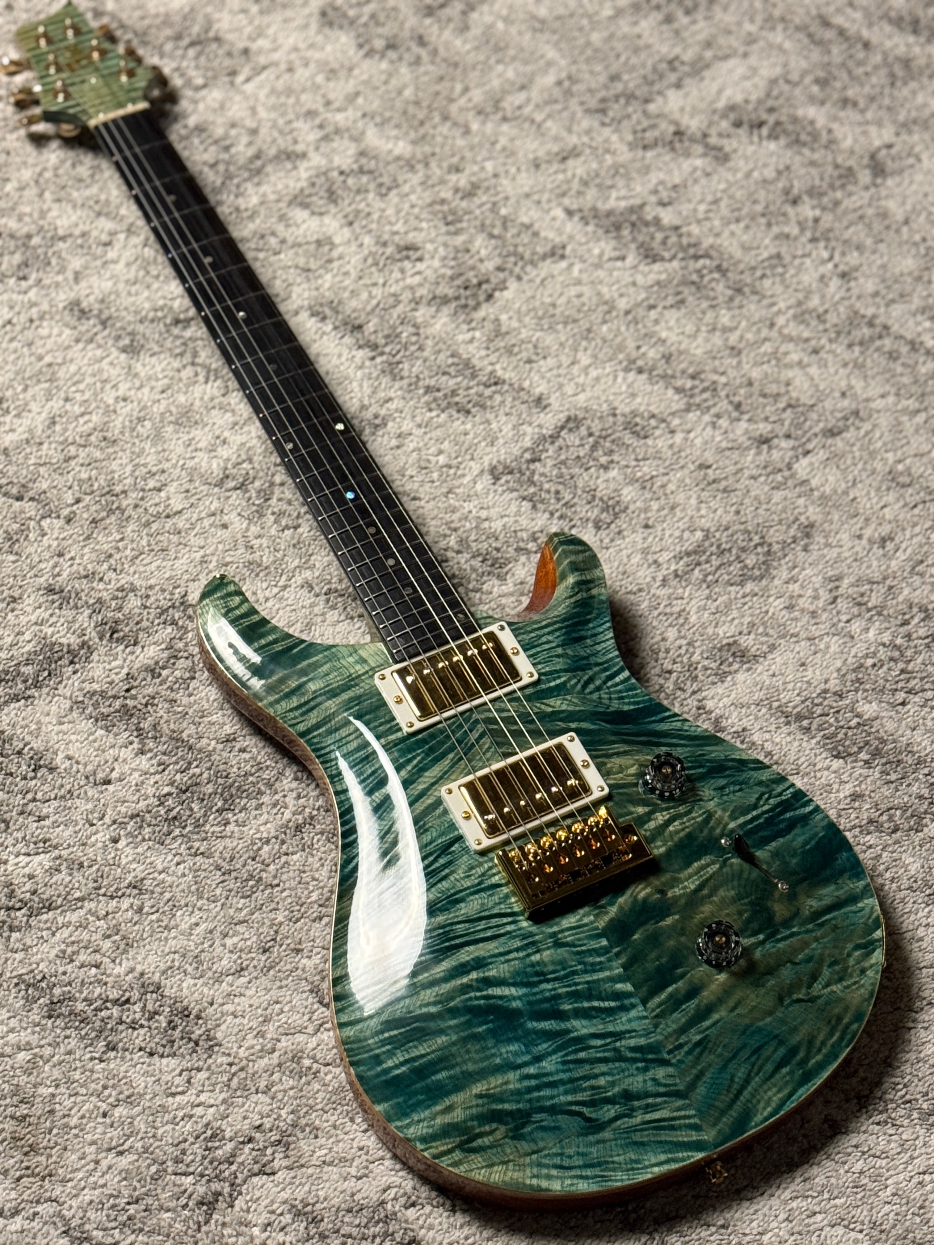 ベース A.S.P. GEAR CROSSAMP VINTAGE SLX Imperial 24 HH with 5A Solid Flame Top in Trampas Green with
