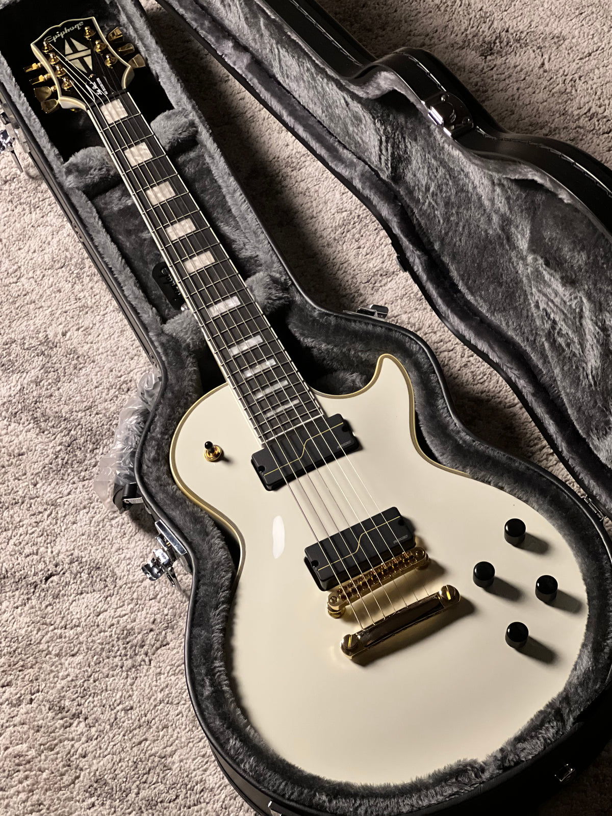 Epiphone Matt Heafy Les Paul Custom Origins 7-String in Bone White (Incl. Hard Case) 25081525831
