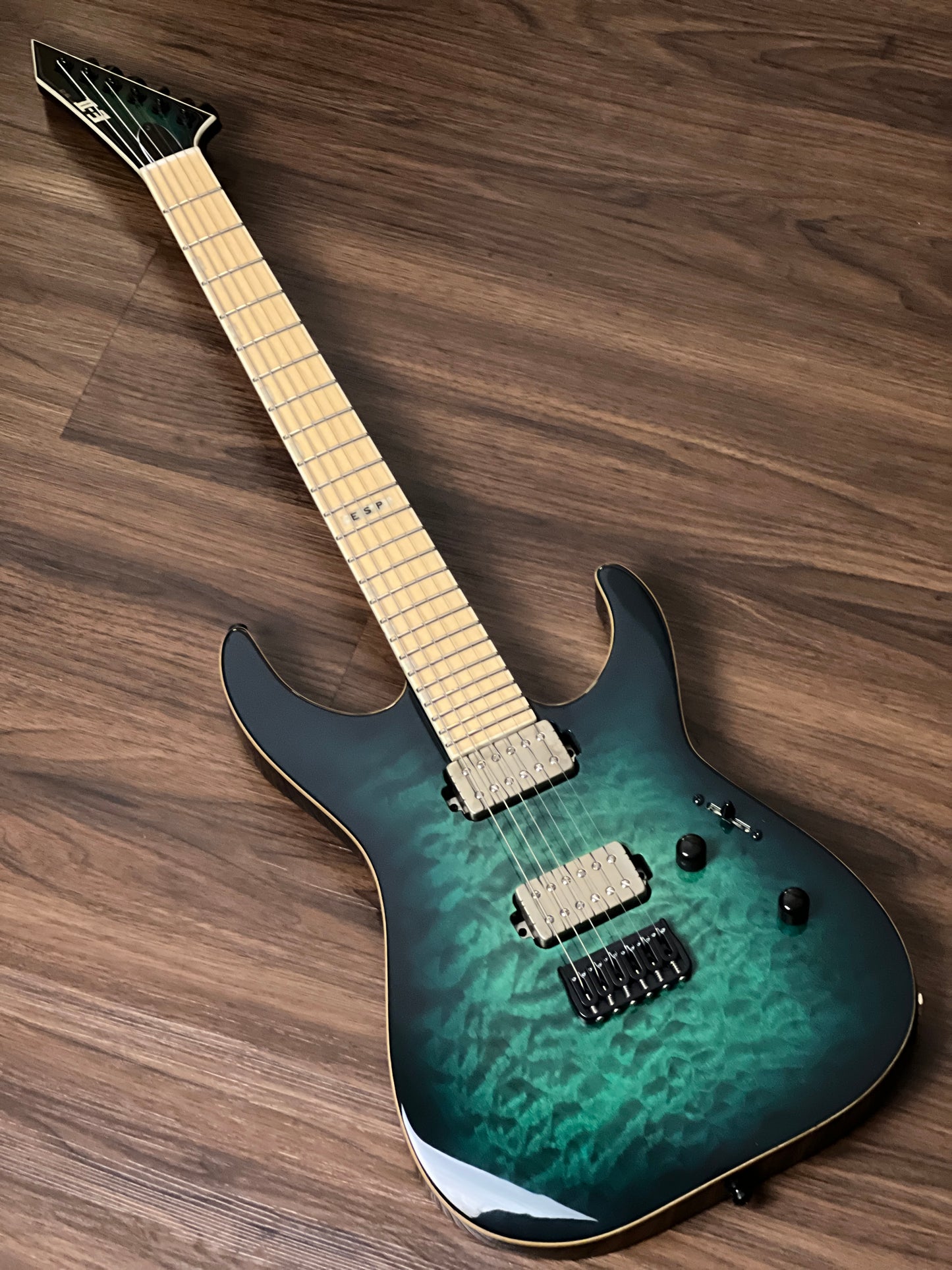 ESP E-II M-II NT - Black Turquoise Burst