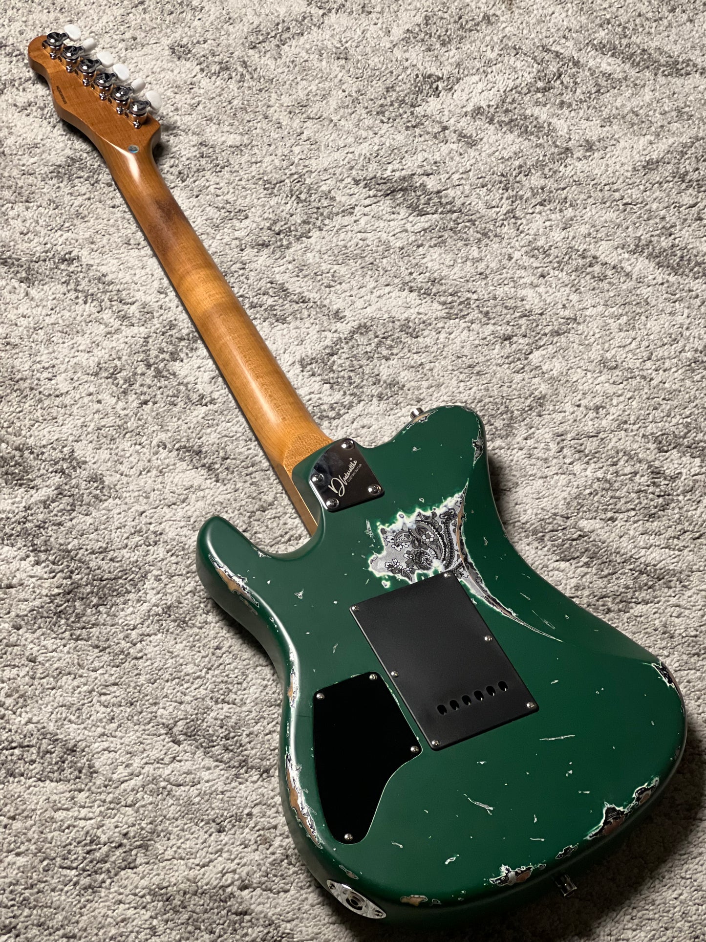 Dhatarattha Performance DTL in Aged Sherwood Green Over Black Paisley with RW FB and Nitrocellulose Lacquer Relic