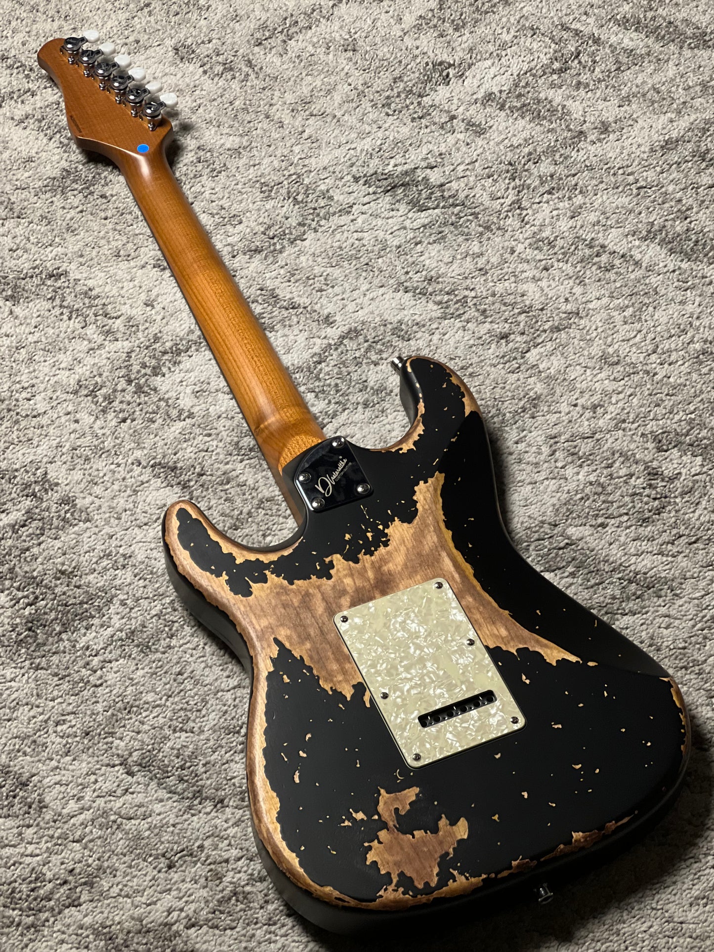 Dhatarattha Classic DST HSS in Blue Burst Over Sunburst with Rosewood FB and Sacred Geometry Artwork Inlay