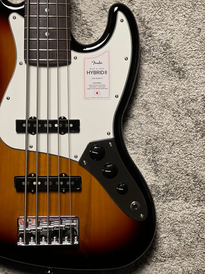 กีต้าร์ Fender Japan Hybrid II Jazz Bass V พร้อม RW FB สี Sunburst 3 สี