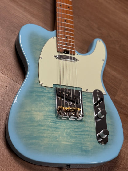 Soloking MT-1 Vintage FMT with Rosewood FB and 5A Flame Top in Celeste Blue Nafiri Special Run