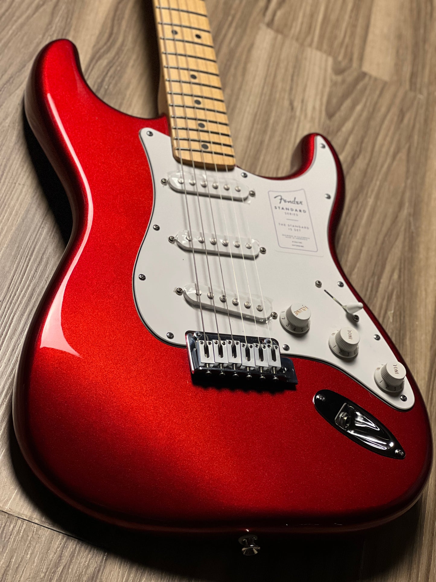 Fender Standard Stratocaster w/White Pickguard, Maple FB in Candy Cola
