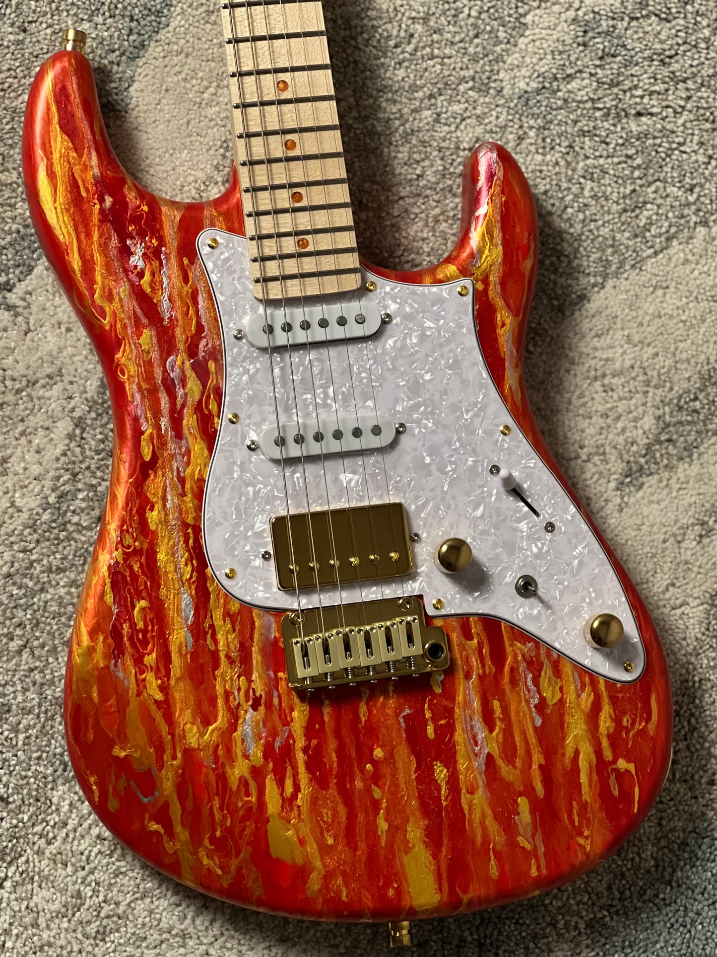 SLX X Dhatarattha Custom DST in Fire Shmear with Maple FB
