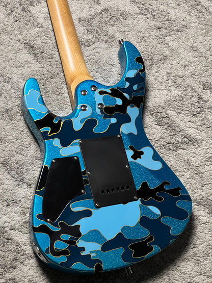 Dhatarattha Custom DST Artist Hand Paint "Blue Sparkle Camo"