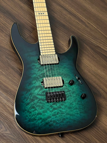 ESP E-II M-II NT - Black Turquoise Burst