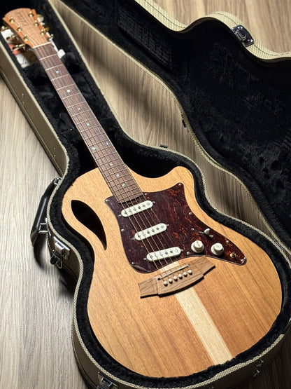 Cole Clark True Hybrid TL2EC-BLBL-SSS Acoustic Electric Guitar in Natural