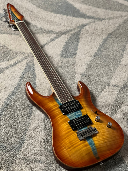 Soloking E-160 Custom Edge Series in Honeyburst with Blue Stripe Limited Edition