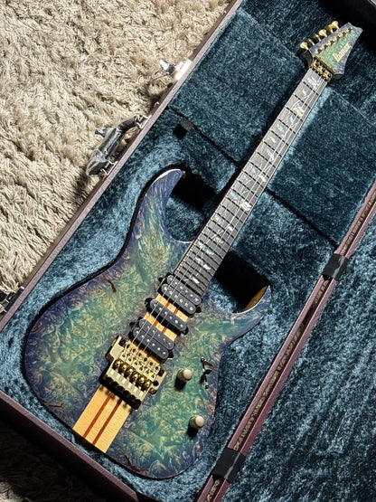 Ibanez Japan Custom Shop Visions IV2RG  with Ebony FB in Blue/Green/Purple Incl. Hardshell Case