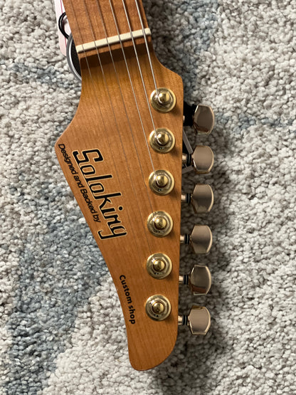 Soloking MS-1 Custom 24 HSS Boutique Black Limba/ASH with Roasted Maple FB in Natural Gloss