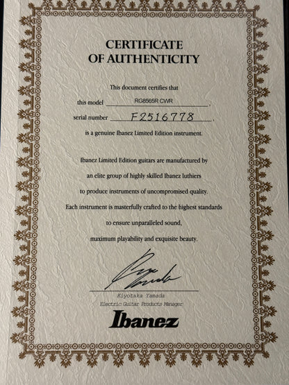 Ibanez J Custom RG8565R-CWR in Charmant Wine Red with Case F2516778