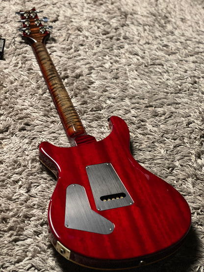PRS Custom 24 10 Top In Charcoal Cherry With Stained Flame Neck 241400
