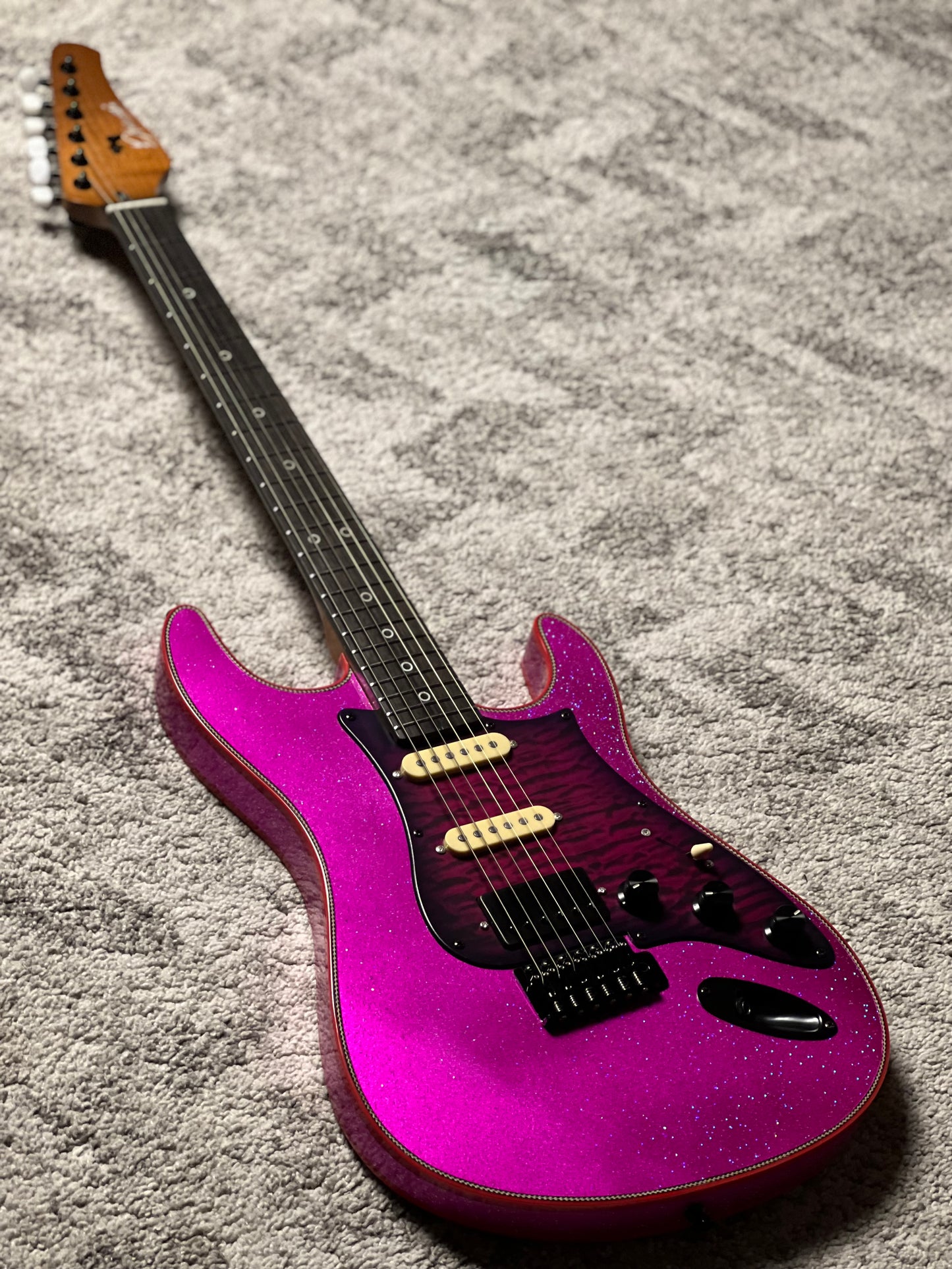 Dhatarattha Custom DST HSS in Magenta Sparkle with Rosewood FB
