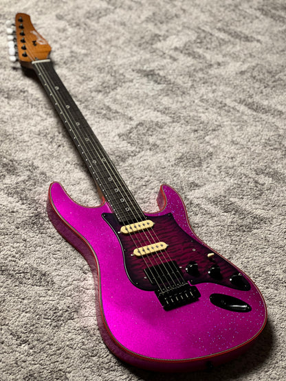 Dhatarattha Custom DST HSS in Magenta Sparkle with Rosewood FB