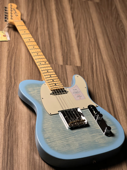 Fender Japan Hybrid II Telecaster With Maple FB In Celeste Blue JD24010486