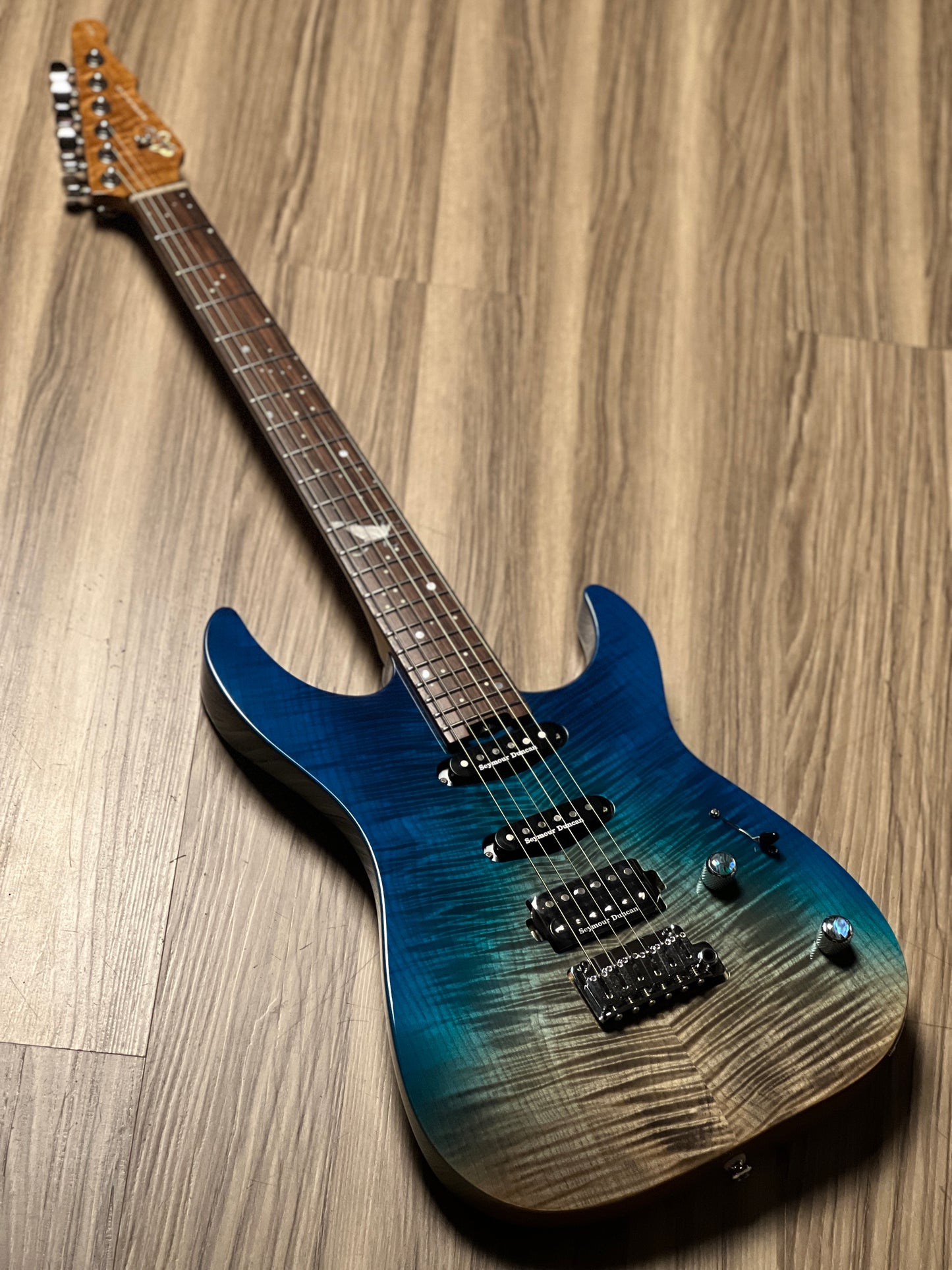 Shijie JF-PEGASUS 22 HSS Custom Shop in Transparent Blue Burst 2416