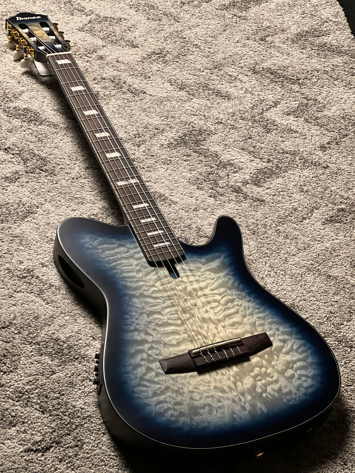 Ibanez FRH20QMN-CTL Acoustic-Electric Guitar in Cosmic Blue Starburst Low Gloss