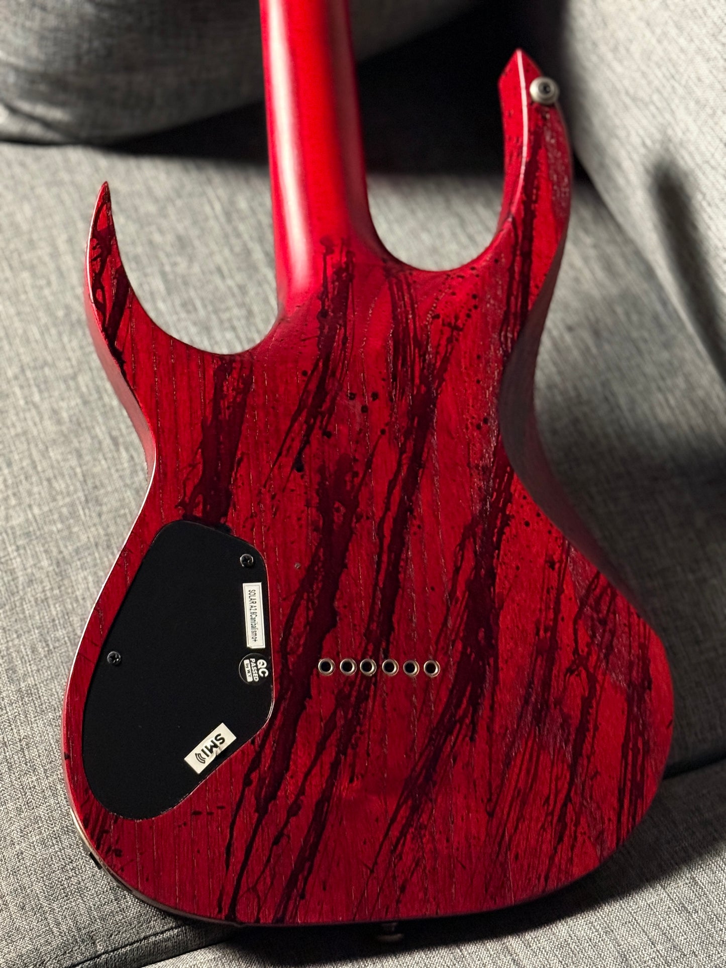 Solar Guitars A2.6 Canibalismo+ in Blood Red Open Pore with Blood Splatter IW21120562