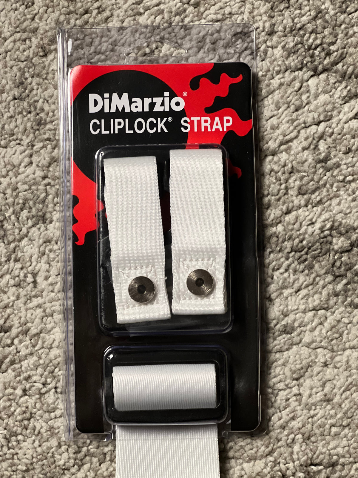 DiMarzio DD2249 Jim Root #4 ClipLock Guitar Strap in White