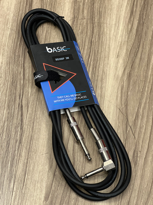 Bespeco BS300P Black 3 m Guitar Cable Straight - Angled