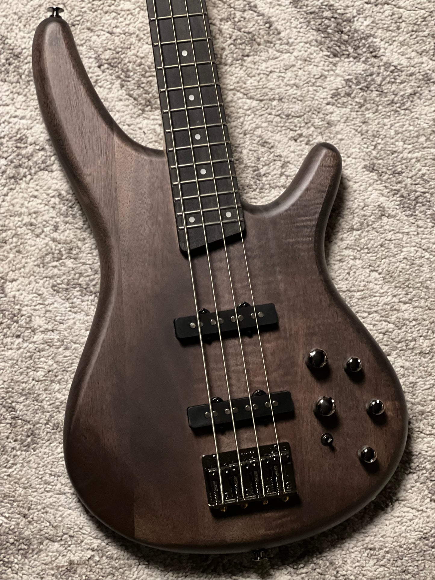 Ibanez Standard SR280E-TKF Electric Bass Guitar in Transparent Black Flat
