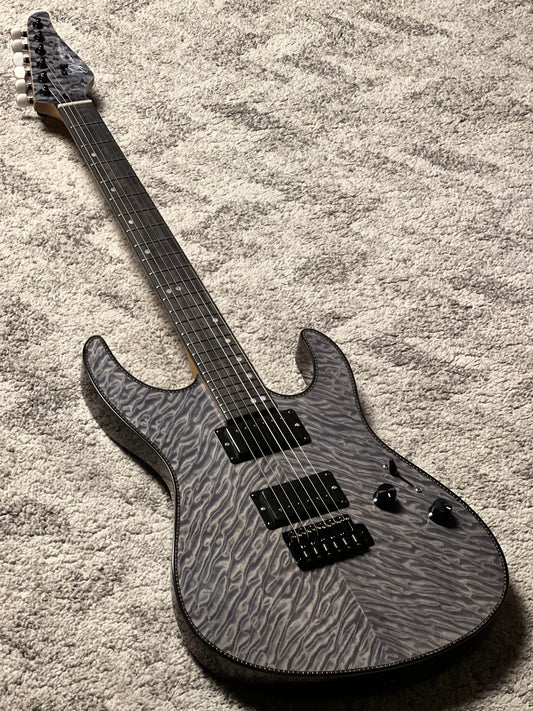 Dhatarattha Custom DST HH Quilt in Charcoal Feather with Rosewood FB