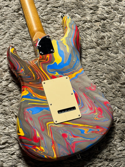 Dhatarattha Custom DST HSS in Red Marble Swirl with Rosewood FB