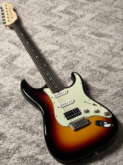 Saito S-622CS SSH Heritage with Rosewood in 3-Tone Sunburst with Mint Green PG 253195