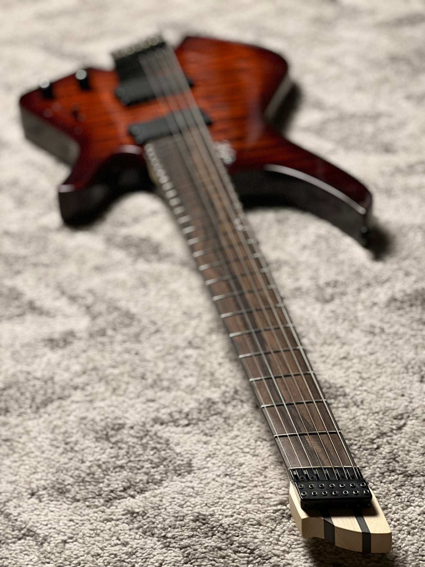 SLX Raptor Hybrid MS-7 Model A Headless with Quilt Top in Tiger Eye Burst