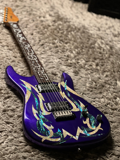 Dhatarattha Custom DST HH Artist Hand Paint "Purple Phoenix Flame"