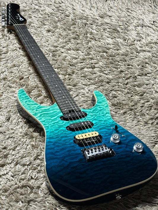 Charvel Pro-Mod Plus Dinky DK24 HSS QM in Blue Curaçao ICC250000 (USED)