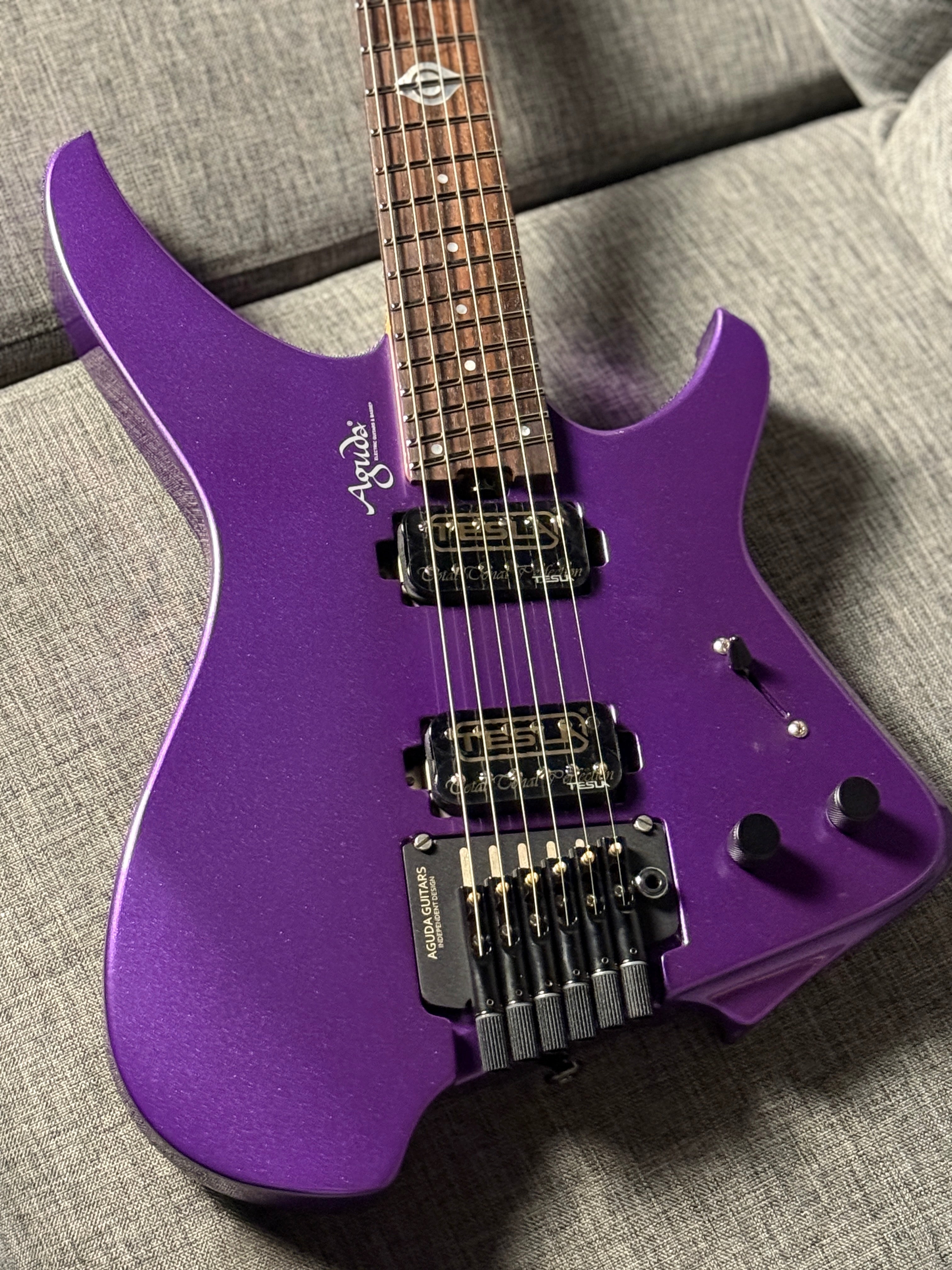 Aguda Black Hole in Cosmic Purple Metallic with Flame Maple Neck
