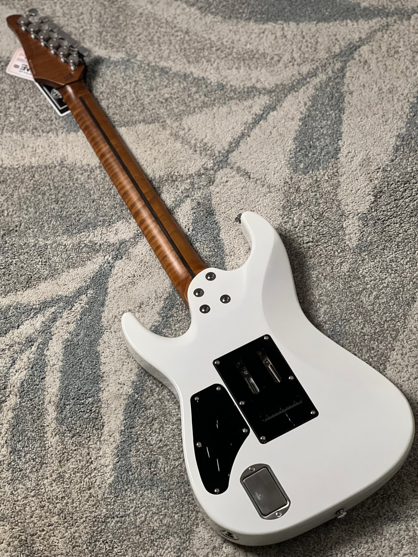 Soloking MS-1 Custom 24 HH Quilt FMN in Malibu Sunset Surf Fade White Back JESCAR with Fishman Fluence